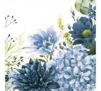 ti-flair 20 servilletas de papel con diseño de flores azules, para decoración de mesa, también para decoupage y decoupage, 33 x 33 cm