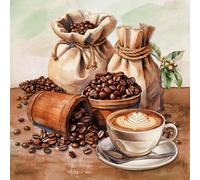 ti-flair Servilletas de papel 33 x 33 cm, 3 capas, 20 unidades, alta calidad y sostenibles, servilletas de papel desechables para celebraciones, gastronomía, uso diario, café y granos de café