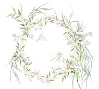 ti-flair Servilletas de papel 33 x 33 cm, 3 capas, 20 unidades, alta calidad y sostenibles, servilletas de papel desechables para bodas, gastronomía, uso diario, con corona de flores blancas