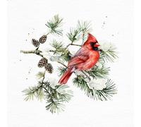 ti-flair Servilletas de papel con diseño de cardenal en ramas invernales (33 x 33 cm)