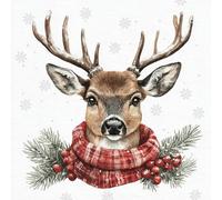 ti-flair Servilletas de papel con diseño de ciervo con bufanda invernal (20 unidades, 33 x 33 cm)
