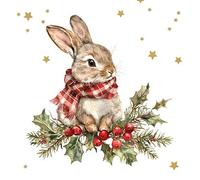 ti-flair Servilletas de papel con diseño de conejo con bufanda de invierno (33 x 33 cm)