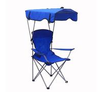 Ti - Silla de campamento de vaca con toldo plegable para acampar al aire última intervensión, senderismo, playa, resistente 350 libras, color azul