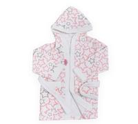 Ti Tin | Albornoz Infantil para Niño o Niña con Capucha | Albornoz 100% Algodón de Rizo Toalla | Suave y Absorbente con Diseño de Estrellitas Color Rosa | Talla de 1 año a 2 años