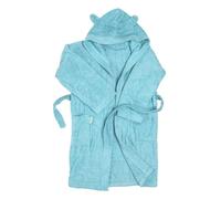 Ti TIN | Albornoz Infantil para Niño o Niña con Capucha y Bolsillos Laterales | Muy Suave y Absorbente | Rizo de Toalla 100% Algodón | Talla 10 años | Diseño Capucha con Orejas | Color Celeste