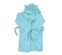 Ti TIN | Albornoz Infantil para Niño o Niña con Capucha y Bolsillos Laterales | Muy Suave y Absorbente | Rizo de Toalla 100% Algodón | Talla 10 años | Diseño Capucha con Orejas | Color Celeste