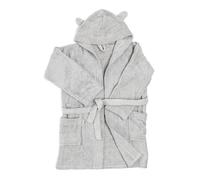 Ti TIN | Albornoz Infantil para Niño o Niña con Capucha y Bolsillos Laterales | Rizo de Toalla 100% Algodón | Talla 10 años | Diseño Capucha con Orejas | Color Gris