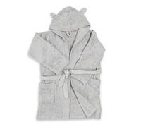 Ti TIN | Albornoz Infantil para Niño o Niña con Capucha y Bolsillos Laterales | Rizo de Toalla 100% Algodón | Talla 10 años | Diseño Capucha con Orejas | Color Gris