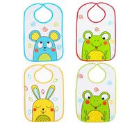 Ti TIN - Conjunto de 4 Babero Impermeable, modelos surtidos | Pack 4 baberos impermeables | baberos guarderia 1 año
