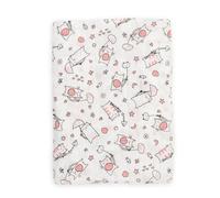 Muselina 100% Algodón 120 x 120 cm, Transpirable, Ligera y Suave, Ideal para bebés de 0-36 Meses, fácil Lavado y Secadora, Fabricada en España, Estampado de Gatitos Color Rosa