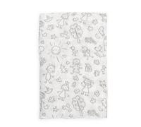 Muselina 100% Algodón 120 x 120 cm, transpirable, ligera y suave, ideal para bebés de 0-36 meses, fácil lavado y secadora, fabricada en España, estampado de dibujos de niños color gris