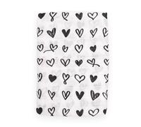 Ti TIN Muselina 100% Algodón 120 x 120 cm, Transpirable, Ligera y Suave, Ideal para bebés de 0-36 Meses, fácil Lavado y Secadora, Fabricada en España, Estampado de Corazones Color Negro