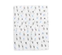 Ti TIN Muselina 100% Algodón 120 x 120 cm, Transpirable, Ligera y Suave, Ideal para bebés de 0-36 Meses, fácil Lavado y Secadora, Fabricada en España, Estampado de espigas Color Celeste