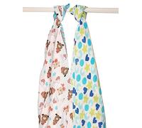 Ti TIN Muselina bebé bambú 120x120 cm - Antiácaros, Suave, Transpirable y Grande - Arrullo multifunción Verano, Lavable y Ligera, diseño Multicolor de Casitas