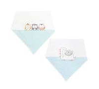 Ti TIN | Pack 2 Baberos Bebé Impermeables para Recién Nacidos de 0-6 años | Babero Bandana Dibujos Buhos/Pollitos con Cierre de Broche | Absorvente y Extra Suave | Medidas 21,5x38,5 cm