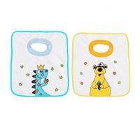 Ti TIN Pack 2 Baberos Bebé Impermeables y Absorbentes - Ideal Guardería con Cuello Elástico Canalé - A partir de 1 año - Algodón Extra Suave y Fácil Lavado