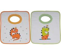 Ti TIN Pack 2 Baberos Bebé Impermeables y Absorbentes - Ideal Guardería con Cuello Elástico Canalé - A partir de 1 año - Algodón Extra Suave y Fácil Lavado