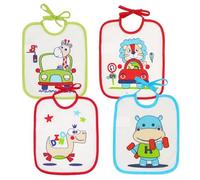 Ti TIN Pack 4 Baberos Bebé Impermeables 23x19 cm, 0-6 Meses