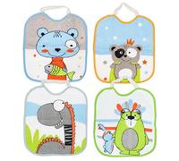 Ti TIN Pack 4 Baberos Bebé Impermeables 28x23 cm, 6-12 Meses