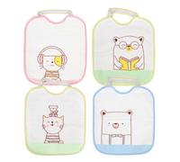 Ti TIN Pack 4 Baberos Bebé Impermeables 28x23 cm, 6-12 Meses