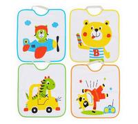 Ti TIN Pack 4 Baberos Bebé Impermeables, Ideal Guardería, 36x33 cm