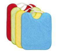 Ti TIN Pack 4 Baberos Bebé Impermeables y Absorbentes - A partir 12 meses - Ideal Guardería con Goma Elástica y Rizo de Algodón Suave