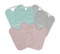 Ti TIN Pack 5+1 Baberos Bebé Absorbentes y Transpirables - A partir 12 Meses - Ideal Guardería con Goma Elástica - Rizo de Algodón Suave y Fácil Limpieza