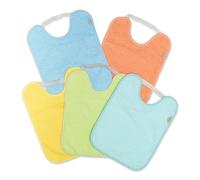 Ti TIN Pack 5 Baberos Bebé Impermeables y Absorbentes - 6 a 12 Meses - Ideal Guardería con Goma Elástica y Rizo de Algodón Extra Suave