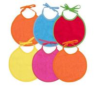 Ti TIN | Pack 6 Baberos Quitababas para Bebé con el Rizo Forrado 90% Algodón | 10% Poliéster | Baberos para Bebés de 0 a 6 Meses Cierre con Cintas. Suaves y Absorbentes. Colores surtidos