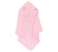 Ti TIN Pack Capa de Baño de Bebé + Capucha + Babero de Punto de Cruz 100% Algodón con Tacto Muy Suave, Color Rosa, Tamaño 100x100 cm