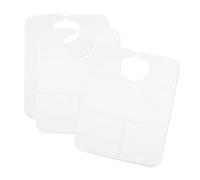 Ti TIN Pack de 3 Baberos Adultos Impermeables con Velcro - Absorbentes y Transpirables - 50x60 cm de Rizo Blanco con Forro de Vinilo, Lavables y Duraderos