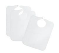 Ti TIN Pack de 3 Babero Adulto Impermeable con Broche - Rizo Blanco Absorbente y Transpirable - 50x60 cm, Lavables y Duraderos