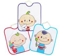 Ti TIN - Pack de 3 Baberos Impermeables para Bebé con Cierre con Goma con Forro de Vinilo | Tacto muy Suave para Bebés de Más de 1 Año | Divertidos estampados surtidos.