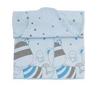 Ti TIN Toalla Bebé con Capucha 100x100 cm Azul Celeste - Algodón Suave y Absorbente - Capa de Baño Bebé Recién Nacido - Fácil Lavado y Secado Rápido
