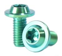 Ti - Tornillos de aleación para botella de agua M5 x 10 mm, tornillos de cabeza ultraligera para ciclismo de montaña de carretera, cierres anodizados, paquete de 2 (verde)