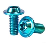 Ti - Tornillos de aleación para botella de agua M5 x 10 mm, tornillos de cabeza ultraligera para ciclismo de montaña de carretera, cierres anodizados, paquete de 2 (azul)