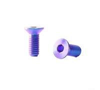 Ti Tornillos hexagonales de aleación para jaula de botella de bicicleta, paquete de 2 pernos hexagonales M5 x 12 mm para montaje en soporte de hervidor, ligeros de 2 g/par, resistentes a la corrosión