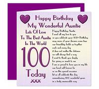 Tía 100th Tarjeta de cumpleaños - un montón de amor a la mejor tía en el mundo - 100 hoy
