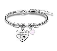 Tía Bangles Pulsera Mujer Día de Madres Regalo de Cumpleaños Encanto Flor Joyería Mejor Tía del Universo Gracias Recuerdo de Sobrina Sobrino Aprecia Día de Acción de Gracias Regalos Navidada