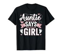 Tía Dice Chica Sexo Revelando Fiesta Camiseta gráfica económica, Hombre, Negro, S