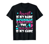 Tía es mi nombre Mantener el género es mi juego Gender Reveal Camiseta