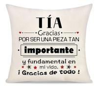 Tía Gracias por ser Una Pieza Tan Importante Funda de Cojín Regalo para Ti Día del Madre para Mujer Tía Regalo de Sobrina Sobrino Gracias Regalo de Funda de Almohada Cumpleaños Navidad (tía-b)