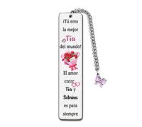 Tía Marcadores Regalo Día Madres De Sobrina Marcador Tía Regalo Cumpleaños Jubilación Aprecia Citas Amor Familiar Grabado Recuerdos Acción Gracias Mejor Tía Mundo Regalo Navidad Lindo Diseño Flores