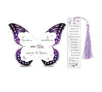 Tía Regalos Día de la Madre Apreciar Regalo para Cumpleaños Tata Regalo Día de la Familia Mujeres Navidad Carteles y Placas Marcapáginas Acrílico 2 Piezas Mariposa de Año Nuevo para Ella