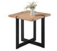 TIAGO MINI Centro de Madera Maciza de Roble - Mesa de sofá Moderna con Estructura de Metal Resistente para su salón, 45 x 50 x 45 cm