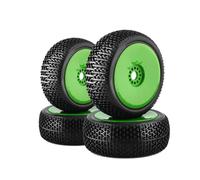 TIAJTHYD 4 neumáticos de 116 mm x 45 mm for Buggy Todoterreno con bujes hexagonales de 17 mm for Coches de Carreras RC 1/8 4WD Nitro HPI HSP Camper Kyosho ZD Hongnuo(grün)