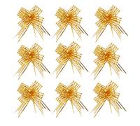 TIAMALL 30 lazos de 3.6 pulgadas para envolver regalos con cinta para cestas de regalo de boda (dorado)