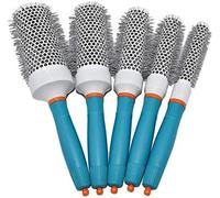 Tiamu Cepillo de profesional con peine de rodillo para cabello, Cepillo de pelo redondo iónico de cerámica, Cepillo Térmico Redondo para Peinar, Secar, Rizar, cepillo de con peine redondo para cabello