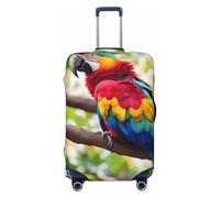 Tianbamxgdp Fantastic Parrot Feather 1 - Funda protectora de equipaje de viaje lavable para maleta de 18 a 32 pulgadas, Black, L