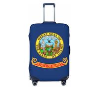 Tianbamxgdp Funda protectora lavable para equipaje de viaje con diseño de bandera del estado de Idaho, compatible con fundas de 45,7 a 81,3 cm, Negro, Small